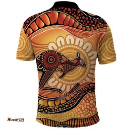 Indigenous Kangaroo Australia Polo Shirt Australian Aboriginal Art Proud LT14
