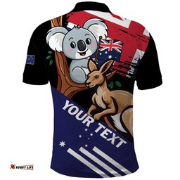 Personalised Australia Kangaroo Koala Together Polo Shirt Special Edition LT01