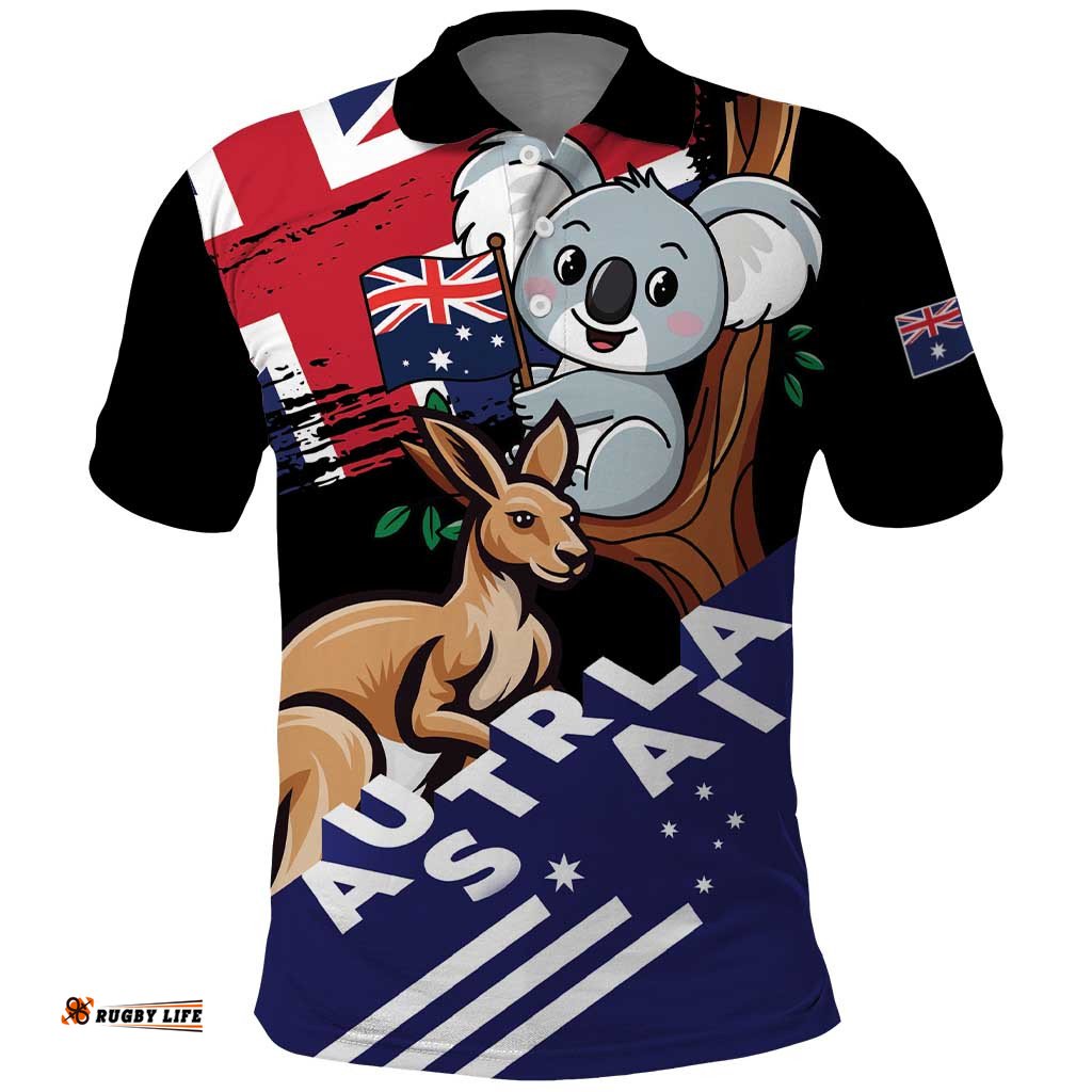 Personalised Australia Kangaroo Koala Together Polo Shirt Special Edition LT01