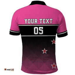 Custom New Zealand Women Cricket Polo Shirt Pink Simple Style LT05