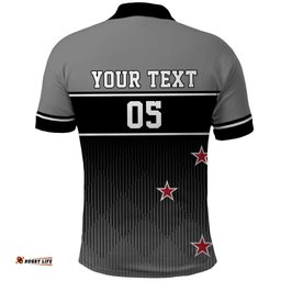 Custom New Zealand Cricket Polo Shirt Black Cap Unbeatable LT05