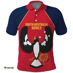 Custom South Australia Bowls Polo Shirt Go Champions SA Piping Shrike LT14