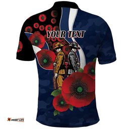 Geelong Cats ANZAC Personalised Polo Shirt Lest We Forget Poppy Camo LT9