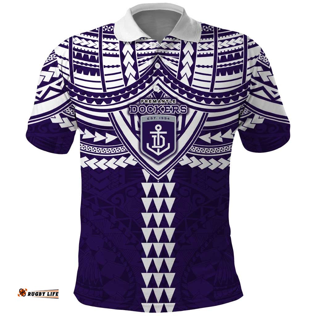 Personalized Fremantle Dockers Polo Shirt Polynesian Tribal Pattern Heritage Football TS04