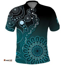 Personalised Ovarian Cancer Awareness Polo Shirt Teal Ribbon Aboriginal Art LT05