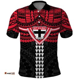 Personalized St Kilda Saints Polo Shirt Polynesian Tribal Pattern Heritage Football TS04