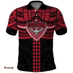 Personalized Essendon Bombers Polo Shirt Polynesian Tribal Pattern Heritage Football TS04