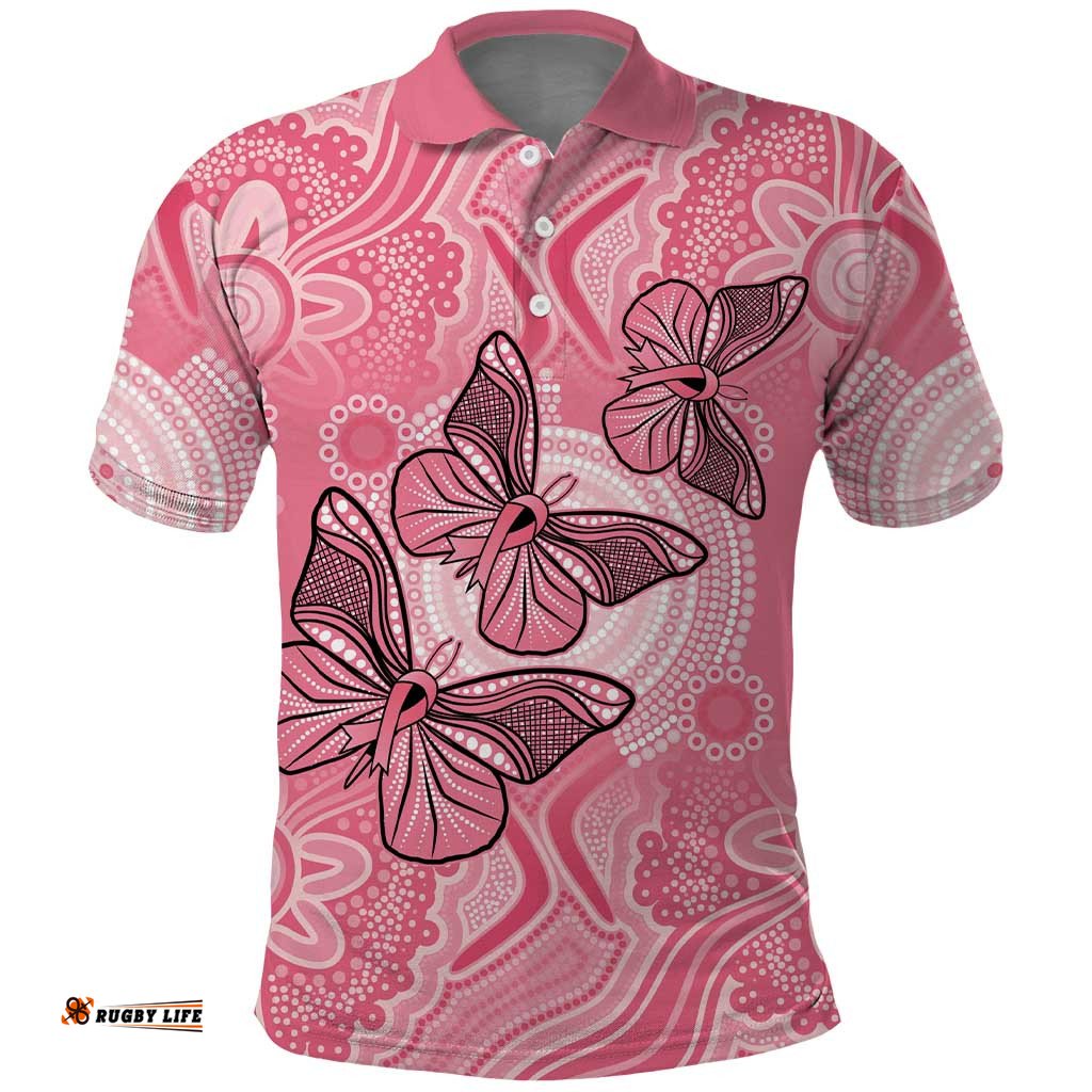 Personalized Pink Butterfly Spirit Polo Shirt Australias Breast Cancer Awareness LT9