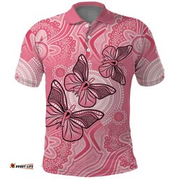 Personalized Pink Butterfly Spirit Polo Shirt Australias Breast Cancer Awareness LT9