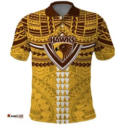 Personalized Hawthorn Hawks Polo Shirt Polynesian Tribal Pattern Heritage Football TS04