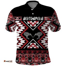 Personalised Taniko Motifs Aotearoa Polo Shirt Waitangi Kowhaiwhai Kiwi LT7