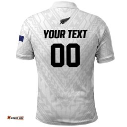 Custom Football New Zealand Polo Shirt Aotearoa United White Version LT01