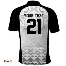 World Football 2026 New Zealand Custom Polo Shirt All White Fern Maori Tribal LT9