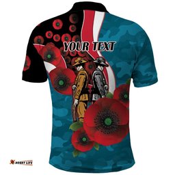 Port Power ANZAC Personalised Polo Shirt Lest We Forget Poppy Camo LT9