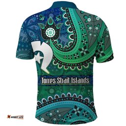 Torres Strait Islands Polo Shirt Dhari Emblem Vibrant Teal Indigenous TS04