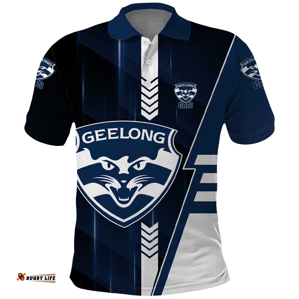 Personalized Geelong Cats Polo Shirt Modern Geometric Sports Graphic Style TS04