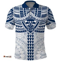 Personalized Geelong Cats Polo Shirt Polynesian Tribal Pattern Heritage Football TS04
