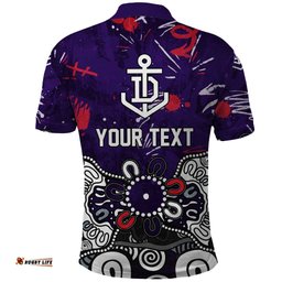 Personalized Fremantle Dockers Polo Shirt Aboriginal Dot Painting Graffiti Style TS04