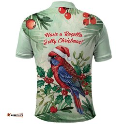 Watercolor Floral Crimson Rosella Polo Shirt Its Aussie Christmas Time! LT9
