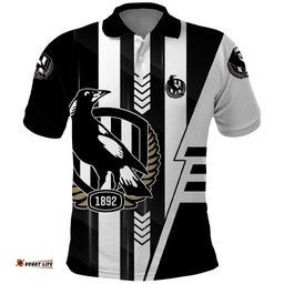 Personalized Collingwood Magpies Polo Shirt Modern Geometric Sports Graphic Style TS04