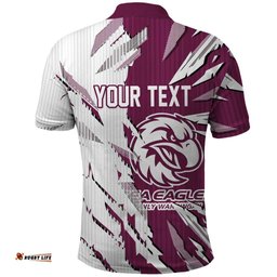 Personalized Manly Warringah Sea Eagles Polo Shirt Dynamic Lightning Mascot Rugby Australia TS04