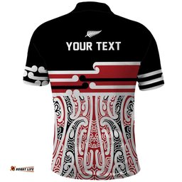 Personalised Toitu Te Tiriti Aotearoa 1840 Polo Shirt Red Kowhaiwhai Puhoro LT9