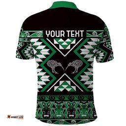Personalised Taniko Motifs Aotearoa Polo Shirt Waitangi Kowhaiwhai Kiwi - Green LT7