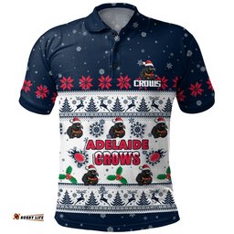Adelaide Crows Polo Shirt Special Ugly Christmas Holiday Footy Fans