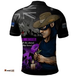 Carlton Polo Shirt Anzac Day In Memory Of Animals That Served