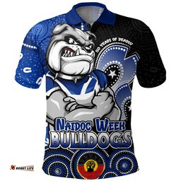Canterbury-Bankstown Bulldogs Polo Shirt NAIDOC Week 50 Years Of Deadly Indigenous Pattern