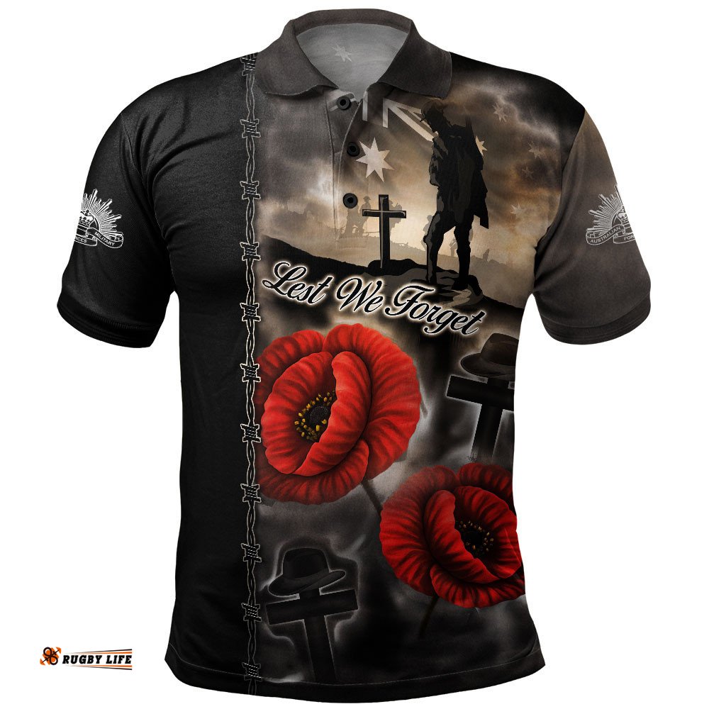 Australia Polo Shirt Lest We Forget In Sacred Remembrance
