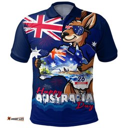 Australia Polo Shirt Australia Day Holiday Kangaroo Pride Celebration