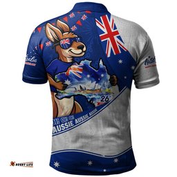 Australia Polo Shirt Australia Day Kangaroo Blue Spirit 26 January Holiday
