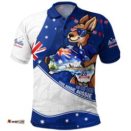 Australia Polo Shirt Australia Day Kangaroo Blue Spirit 26 January Holiday