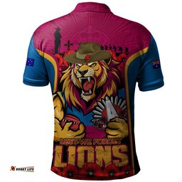 Brisbane Lions Polo Shirt Lest We Forget In Eternal Honor And Duty