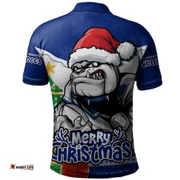 Canterbury-Bankstown Bulldogs Polo Shirt Santa Scoring Touchdown On Christmas Game Day