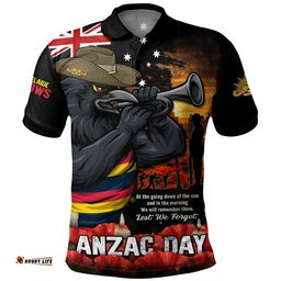 Adelaide Crows Polo Shirt Anzac Day Dawn Of Courage Eternal Tribute