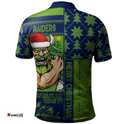 Canberra Raiders Polo Shirt Christmas Magic Knit Style Winter Glow