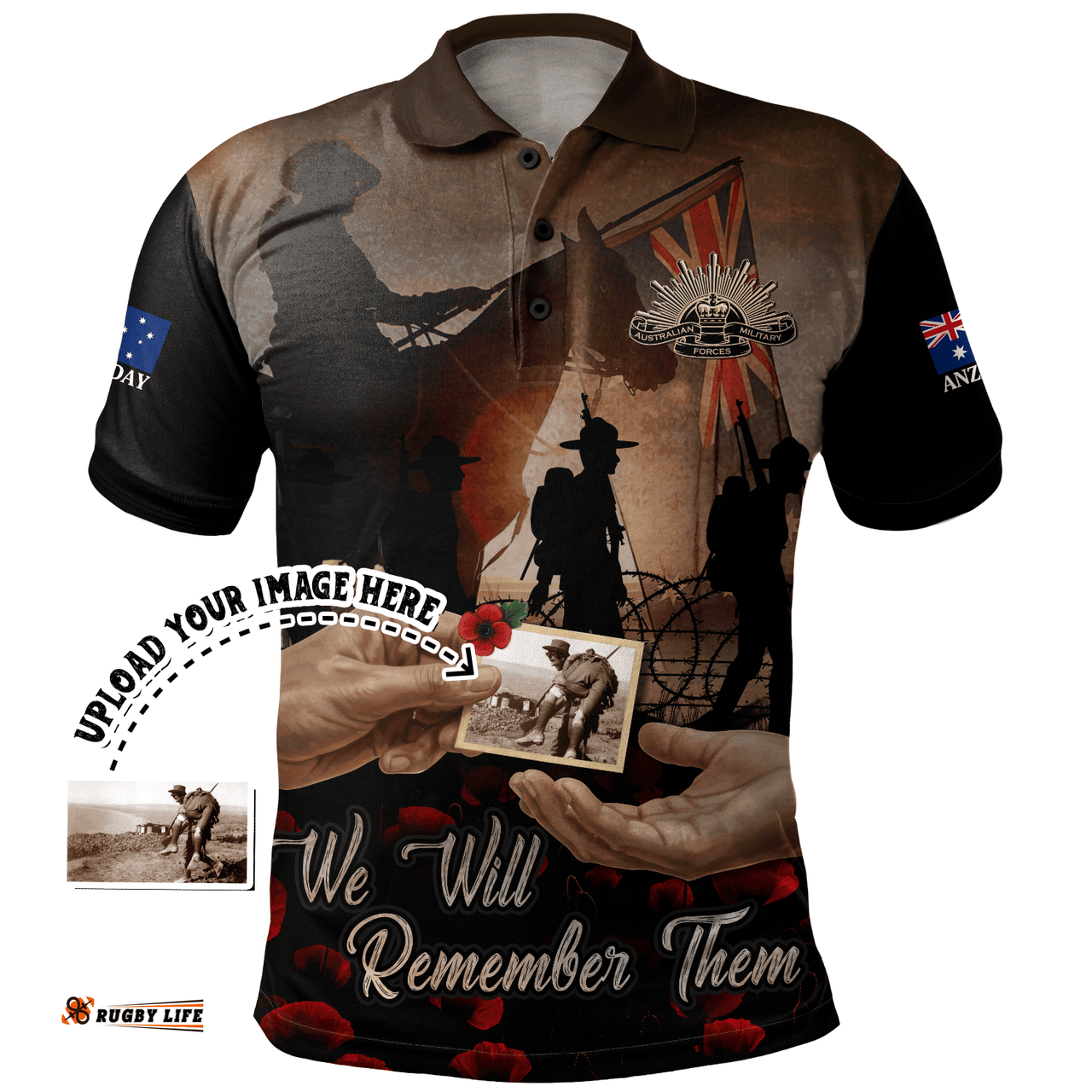 Australia Personalized Polo Shirt  We Will Remember Them In Sacred Honor