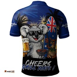 Australia Polo Shirt Australia Day Coastal BBQ Beer Summer Vibes