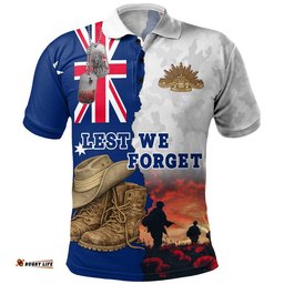 Australia Polo Shirt Two Sides Of Service Anzac Day Remembrance