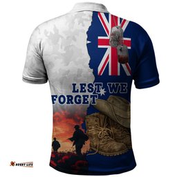 Australia Polo Shirt Two Sides Of Service Anzac Day Remembrance