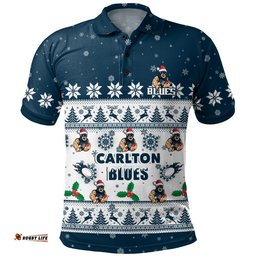 Carlton Polo Shirt Special Ugly Christmas Holiday Footy Fans