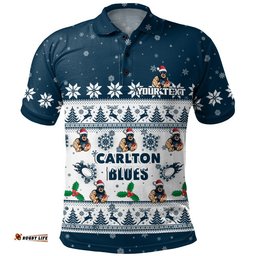 Carlton Polo Shirt Special Ugly Christmas Holiday Footy Fans