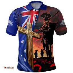 Australia Polo Shirt Lest We Forget Remembrance