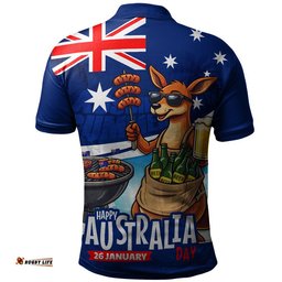 Australia Polo Shirt Australia Day Kangaroo Aussie Summer Beachside BBQ