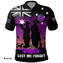 Australia Polo Shirt Anzac Day Remembering Service Animals Sacrifice