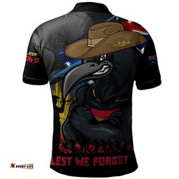 Adelaide Crows Polo Shirt ANZAC Inspired Football Fan Memorial Design