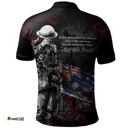 Australia Polo Shirt Anzac Day Silent Dawn Spirit Of Remembrance