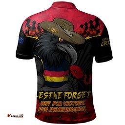 Adelaide Crows Polo Shirt ANZAC Day Not For Victory For Remembrance